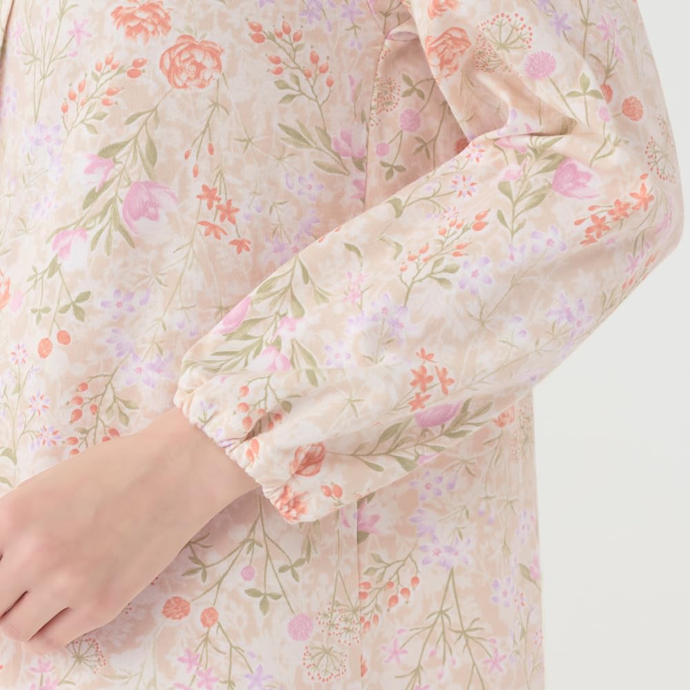 Gunze Long Sleeve Pajamas with Elastic Sleeve and Leg Moisturizing and Cream Women's Holes, Antibacterial, Smooth,