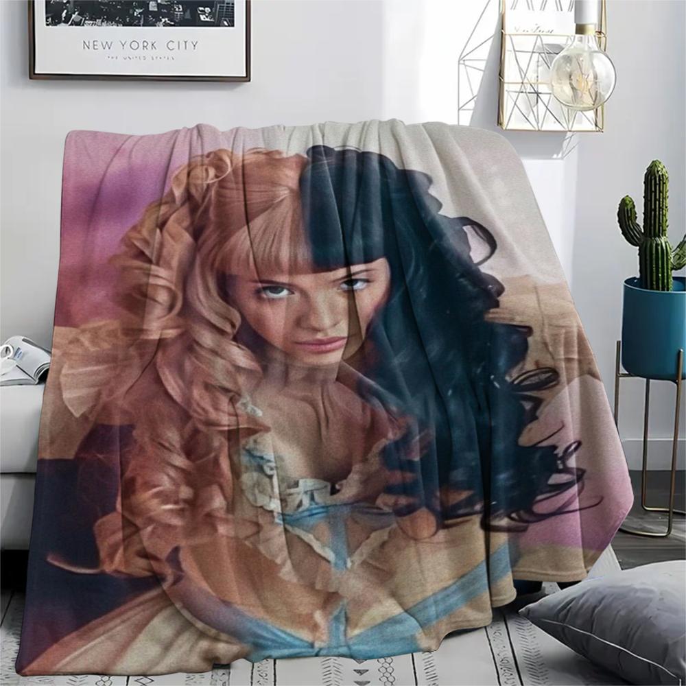 1PC Melanie Martinez Print Flannel Blanket, High quality Comfortable for All Seasons, Home Decor, Warmth and Comfort, Perfect for Christmas Gifts