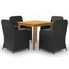 Day and Night - Day and Night Garden Dining Set 5 Pieces Black
