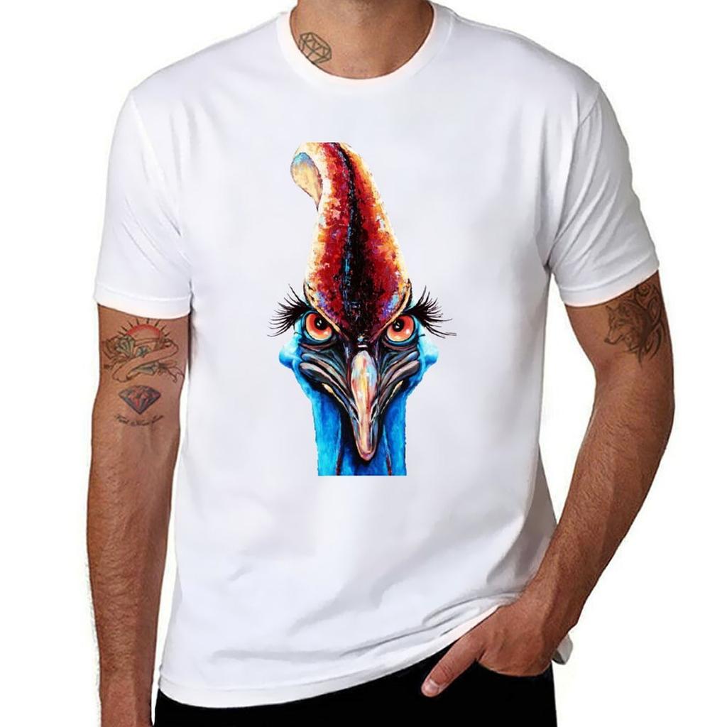Cassowary Face Tshirt Utility Casual Work Tshirt