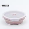 with Lids Portable Food Container Solid Colors Silicone Collapsible Bowl  Outdoor