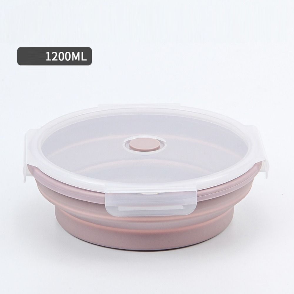 with Lids Portable Food Container Solid Colors Silicone Collapsible Bowl  Outdoor
