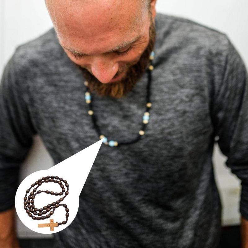 Элегантное ожерелье «Деревянные зерна», розарий с натуральными бусинами и распятием, духовное украшение для молитв и медитаций
