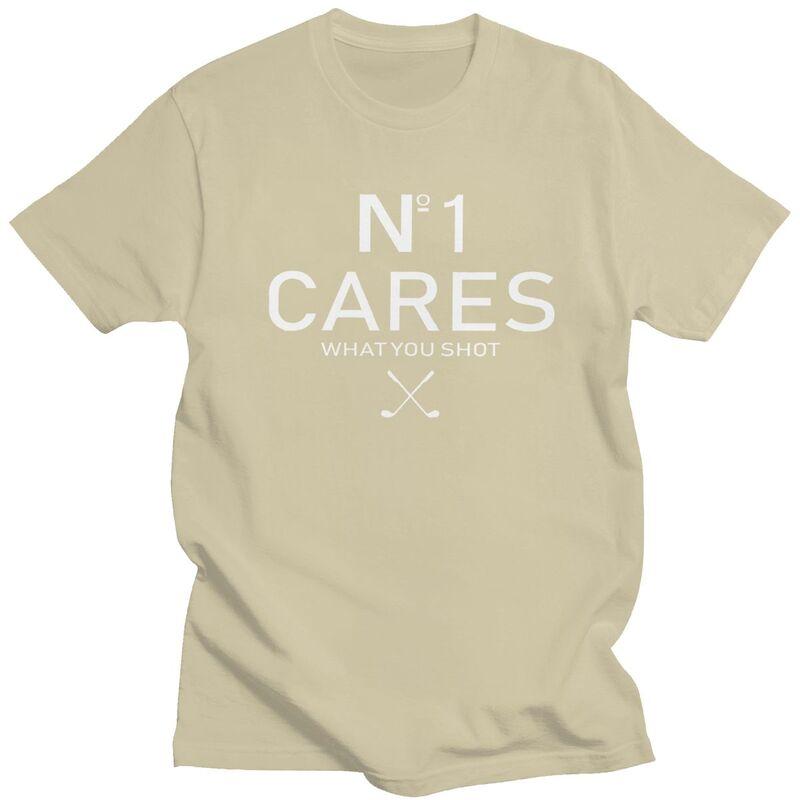 No 1 Cares What You Shot T Shirt for Men Pure Cotton Golf Lover Tshirts Streetwaer Short Sleeve Tee Shirt Loose Fit Clothing