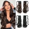 Synthetic Long Wavy Clip In Ponytail Extensions Wrap Around Wavy Hair Ponytail Hairpieces For Women Daily Wear