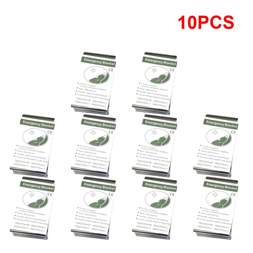 1-10 шт. Аварийное термоодеяло, одеяло для первой помощи, серебристая фольгированная одеяло для выживания, набор для выживания "Космическое одеяло" для улицы
