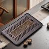 Bamboo Tea Tray Drainage Traditional, , Kungfu Table with Water Storage for Teahouse, Office,