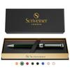 Scriber Ballpoint Pen Very Dark British Racing Green Luxury Chrome Schmidt Black Best Rollerball Pen Gift Set for Men Executive Stunning Designer Pen