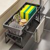 Kitchen Sink Faucet Storage Rack with Drainage for Rags, Spices, and Utensils