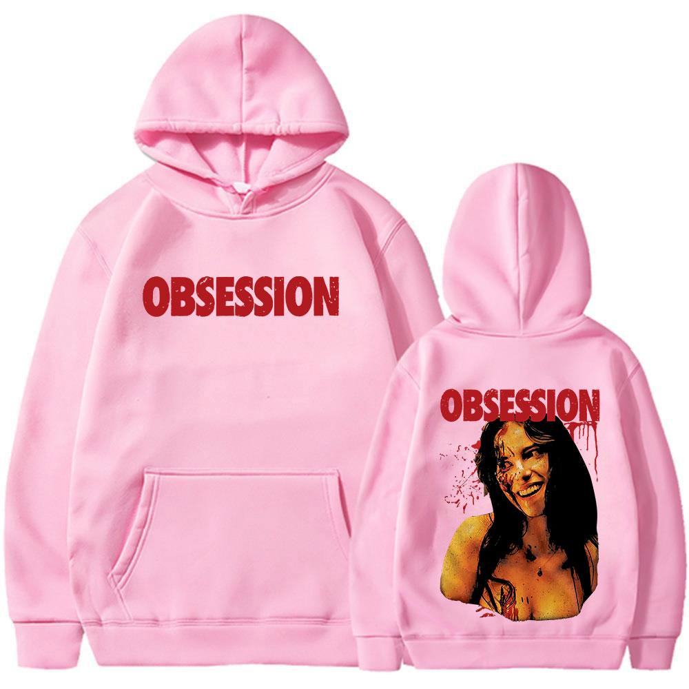 Obsession Horror Movie Hoodie Front Back Graphic Print Men Women Vintage Scary Film Pullover Sweatshirt Unisex Goth Streetwear Hooded Top