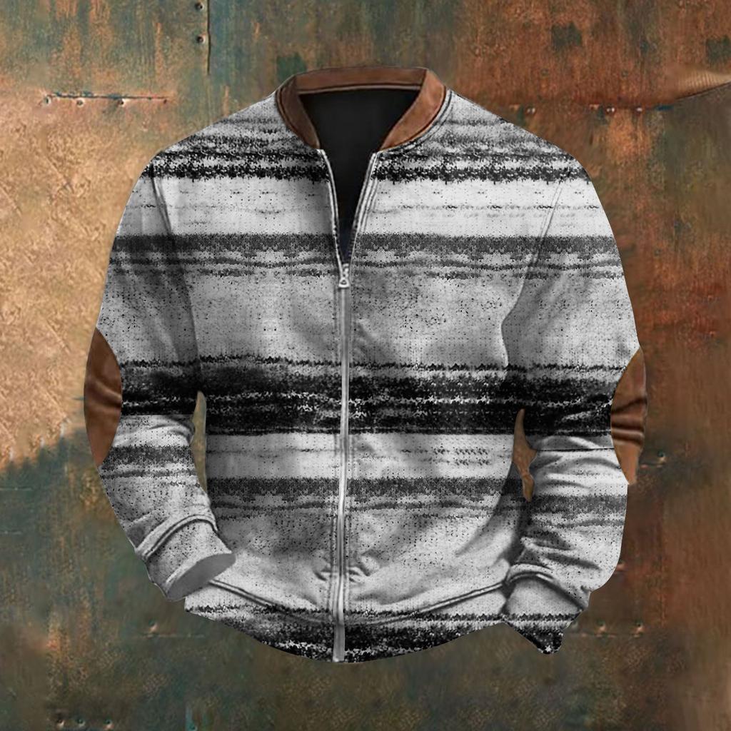 Мужская повседневная толстовка в стиле ретро с градиентным принтом