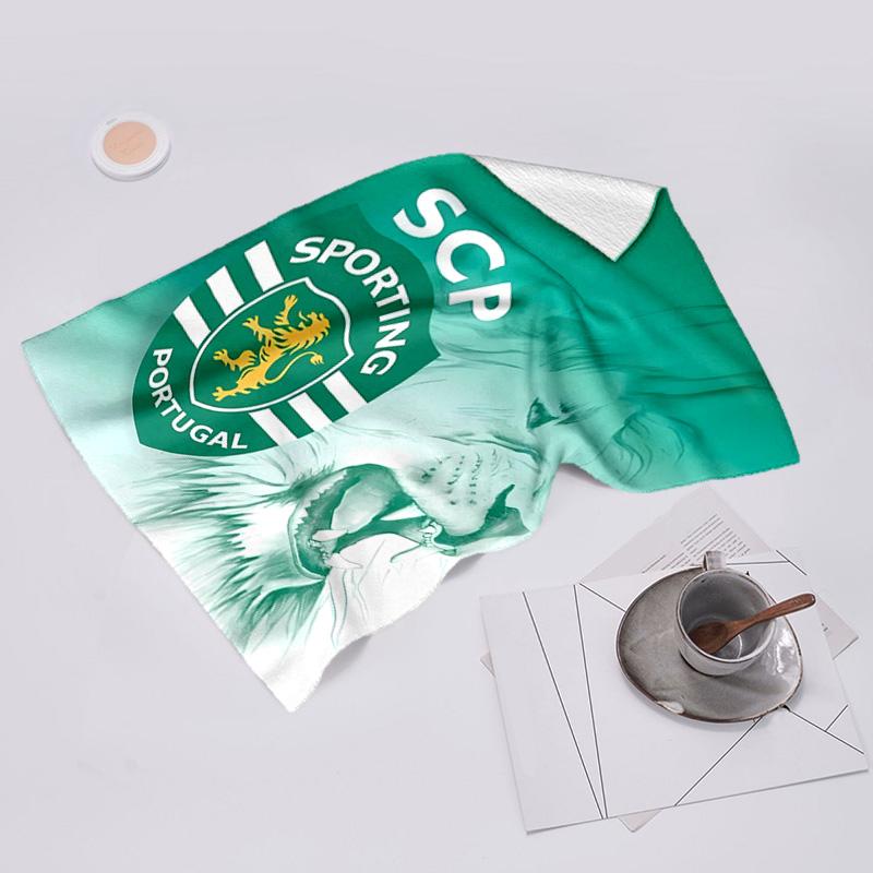 proof beach towel with Sporting CP logo pattern - soft,absorbent,quick-drying,machine washable - perfect for swimming,camping,bathing