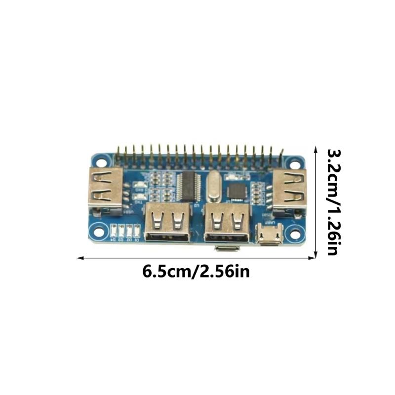 Компактный USB-модуль расширения UART Добавляет 4 USB-порта для устройств Raspberry Встраиваемые проекты Компактный дизайн