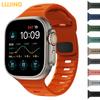 LUJING Soft Silicone Strap For Apple Watch Band Ultra 49mm 46mm 44mm 45mm 42mm 41mm 42mm 38mm Sport Watchband Iwatch Serise 10 9 8 7 6 5 Bracelet