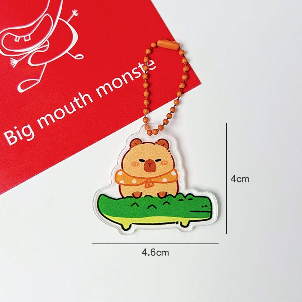 Acrylic Kapibara Bag Hanging Funny Capibara Pendant Kawaii Capybara Acrylic Keychain  Birthday Gift