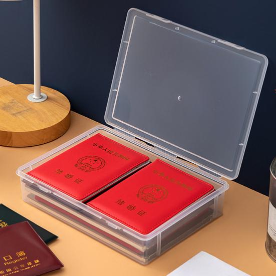Пыленепроницаемый контейнер для хранения документов, многофункциональная прозрачная пластиковая коробка для сертификатов данных, канцелярские товары, ювелирные изделия, портативная большая емкость