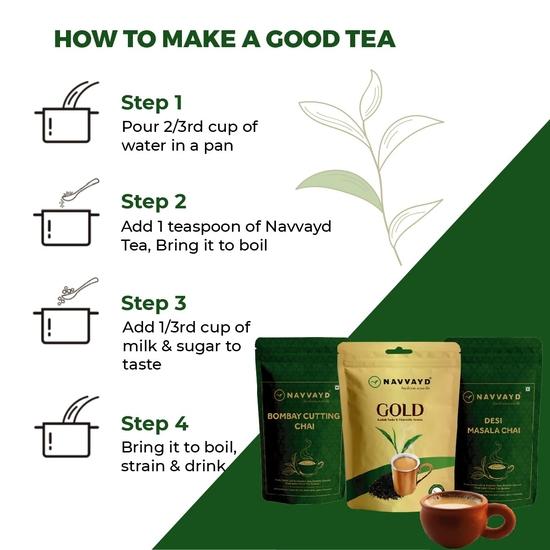 Navvayd Elaichi Kadak Chai, (250 Gm, 125 Cups), with Cardamom