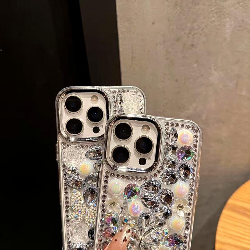 Роскошный чехол для телефона с бабочкой из страз для iPhone 17, 16 Pro Max, 11/12 с сияющими бриллиантами
