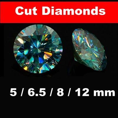 Объемные украшения с бриллиантами круглой огранки из муассанита