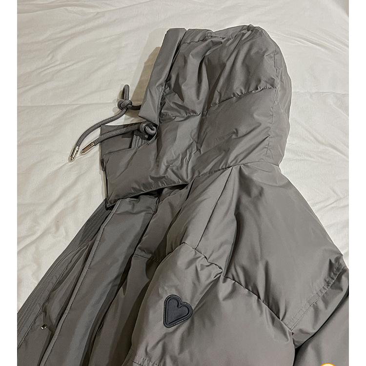 Fashion Design Gray Short Down Cotton Bread Jacket for Couples with Unique Bread Coat