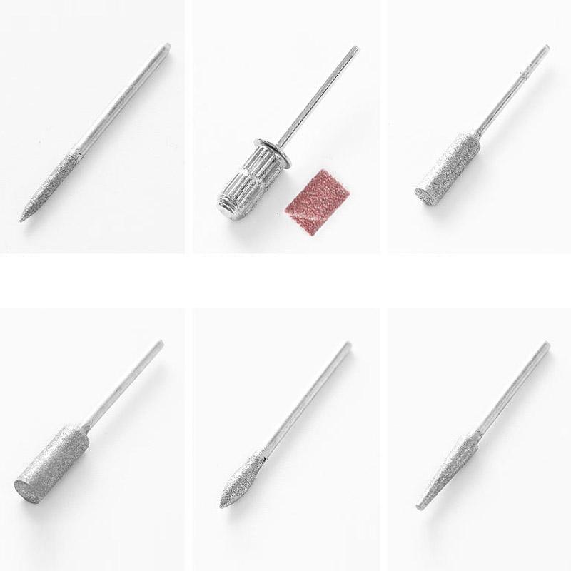 Manicure Grinding Head Six Piece Set Stainless Steel White Sand Ring Set Grinding Head Manicure Tool
