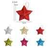 6PCS Gold Glitter Star Ornaments Christmas Tree Hanging Pendant 2024 Christmas Decorations for Home Navidad New Year Party DIY Gift