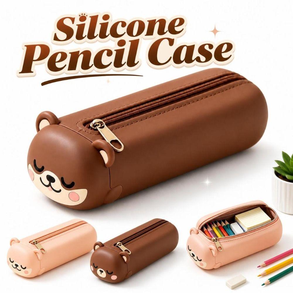 Large-capacity Pencil Pouch Zippered Kids Stationery Bag NEW Bear Pencil Case School Students