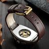 New Men's Mechanical Skin with Riveted Buckle Fashion Men's Bronze Watch