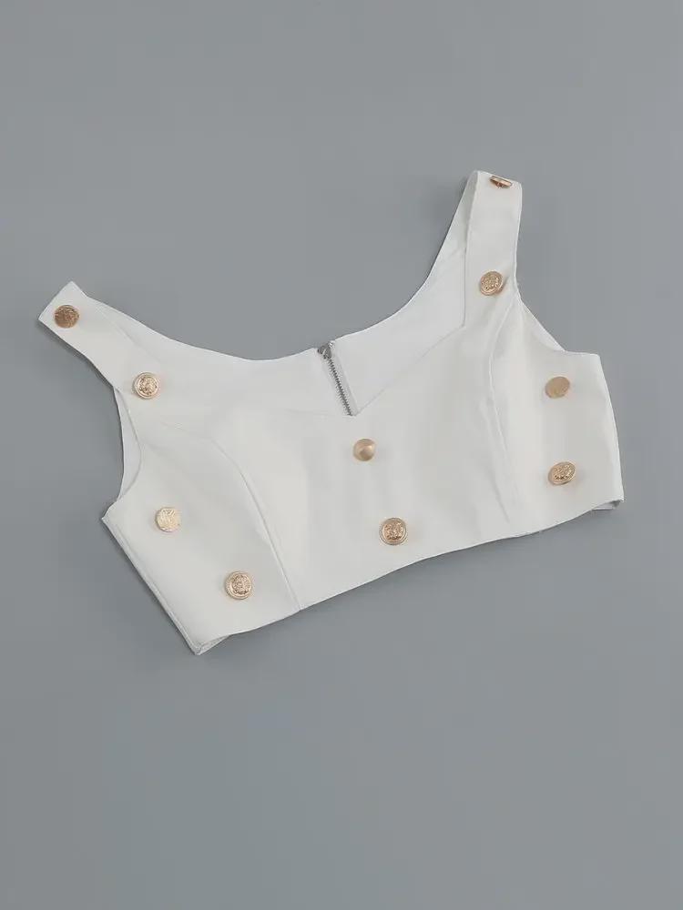 Европейская и американская женская мода высокого класса: Сексуальный топ на бретельках и юбка на бедрах из двух частей костюма