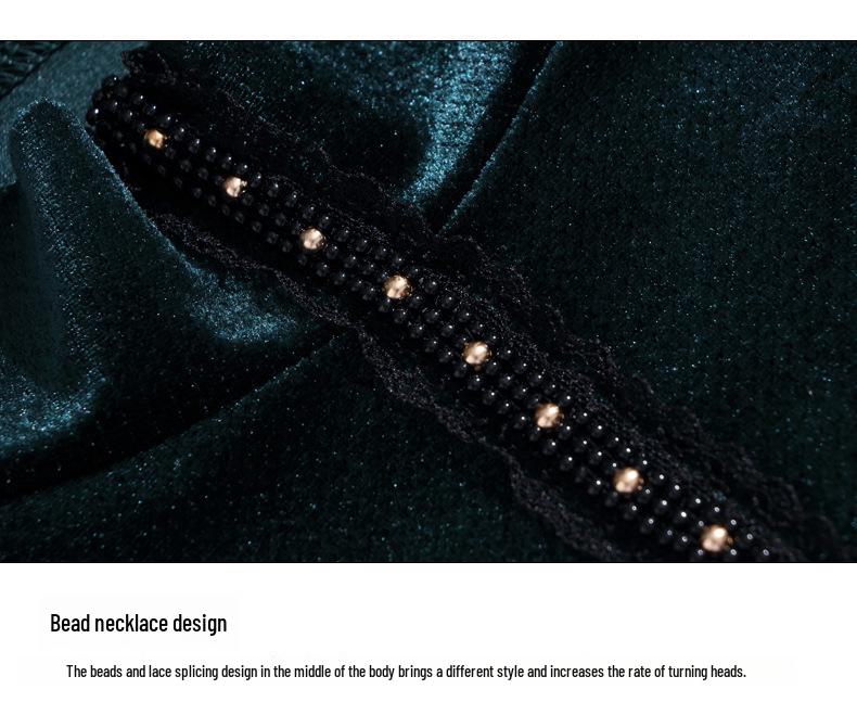 Женская элегантная водолазка с длинными рукавами из золотистого бархата - коллекция осень/зима 2023 г.