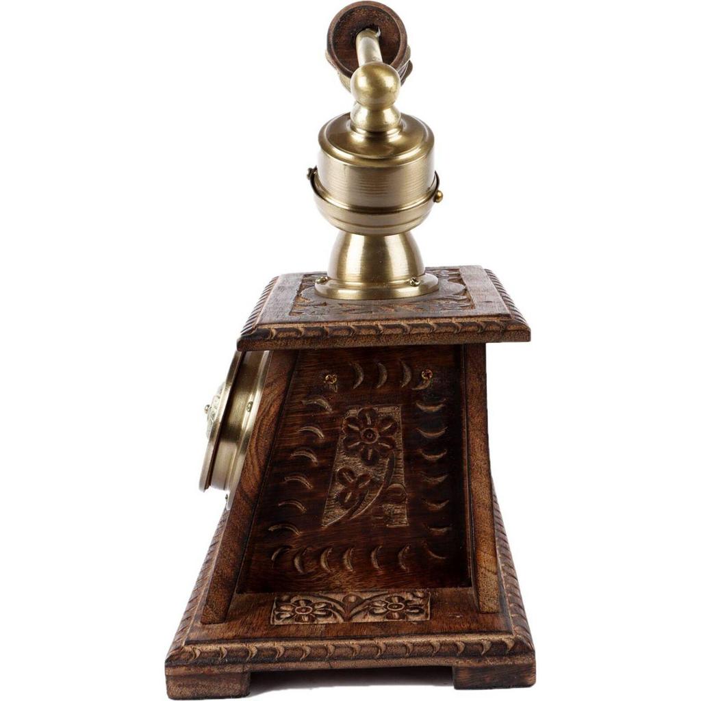 Декоративный телефон Декоративный экспонат - 25 см  (Дерево, Металл, Золото, Коричневый)