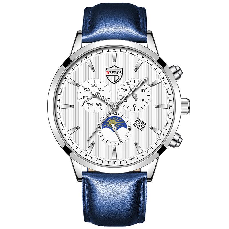 Men'S Stainless Steel Fashion Luminous Calendar Watch Quartz Watch