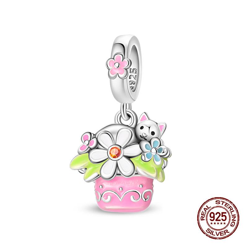 Charms Copper Moon Luminous Magical Cat Charms Beads Fit Original Bracelets Fashion Diy Jewelry Birthday Gifts