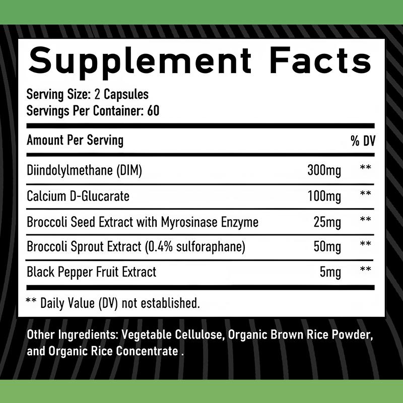 Premium DIM Capsules with Broccoli Floret & Black Pepper for Men, 120 Count