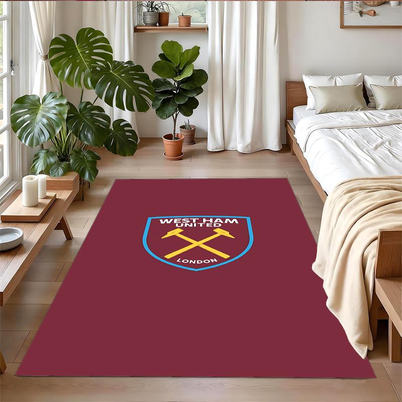 Anti‑Slip Crystal Velvet Floor Rug, West Ham Design Carpet for Indoor Living Bedroom Home Decoration