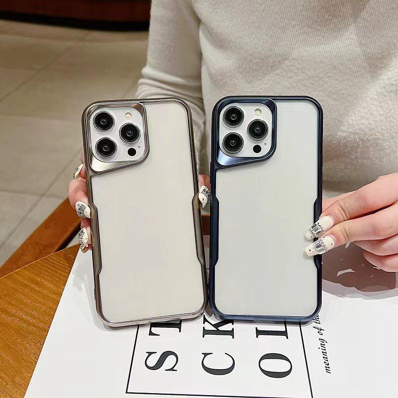 Чехол для телефона из ТПУ с матовой рамкой для iPhone 15 Pro Max 14Plus 13 12 11 Pro XR XS 7 8Plus SE 2020 6s, защитный чехол от падения