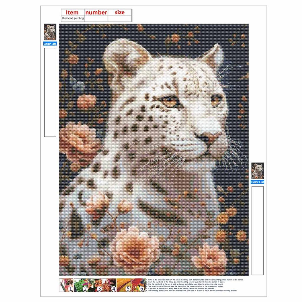 Creative Diamond Painting Kit for Adults DIY Leopard Rhinestone Picture Canvas for Leisure Craft Wall Art and Gift Making Fun Set