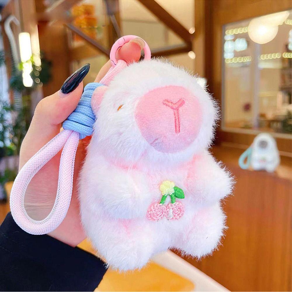 Мягкий плюшевый брелок в виде капибары, креативный милый брелок в виде капибары, автомобильный брелок