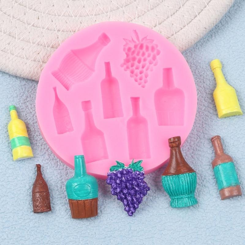 Силиконовая форма для конфет в виде винной бутылки Набор Термостойкие материалы Для легкого приготовления десертов Креативный кухонный незаменимый аксессуар