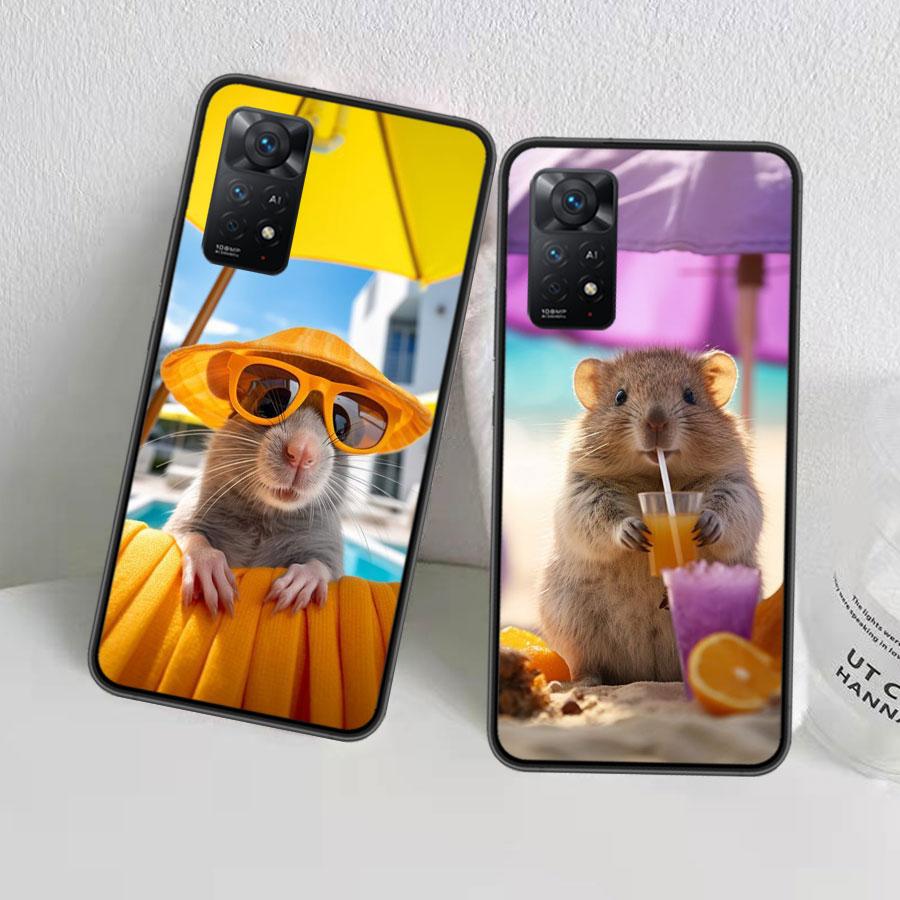 Милый Чехол для Телефона с Хомяком Для Xiaomi Redmi Note 12 Plus 12S 11 11T Pro 5G 11E 11S 4G 10 10S 9 9S 9T 8 8T 7 Чехол Оболочка CoqueМилый Х