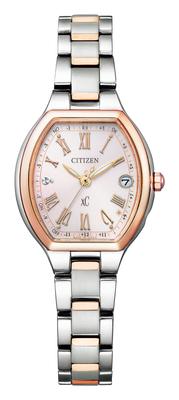 Женские часы Citizen xC Basic Collection с Eco-Drive и радиоконтролем, Happy Flight ES9364-57W, Цвет: Розовое золото, Серебристый