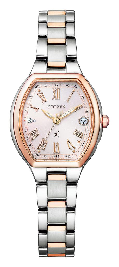 Женские часы Citizen xC Basic Collection с Eco-Drive и радиоконтролем, Happy Flight ES9364-57W, Цвет: Розовое золото, Серебристый