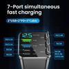 Автомобильное зарядное устройство 150 Вт PD30W Автомобильный адаптер прикуривателя Дисплей напряжения с выдвижным кабелем Быстрая зарядка 22,5 Вт для iOS Android