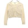 Made In Japan Long Sleeve Race Switching Knit Cardigan 38 Ivory Women Used