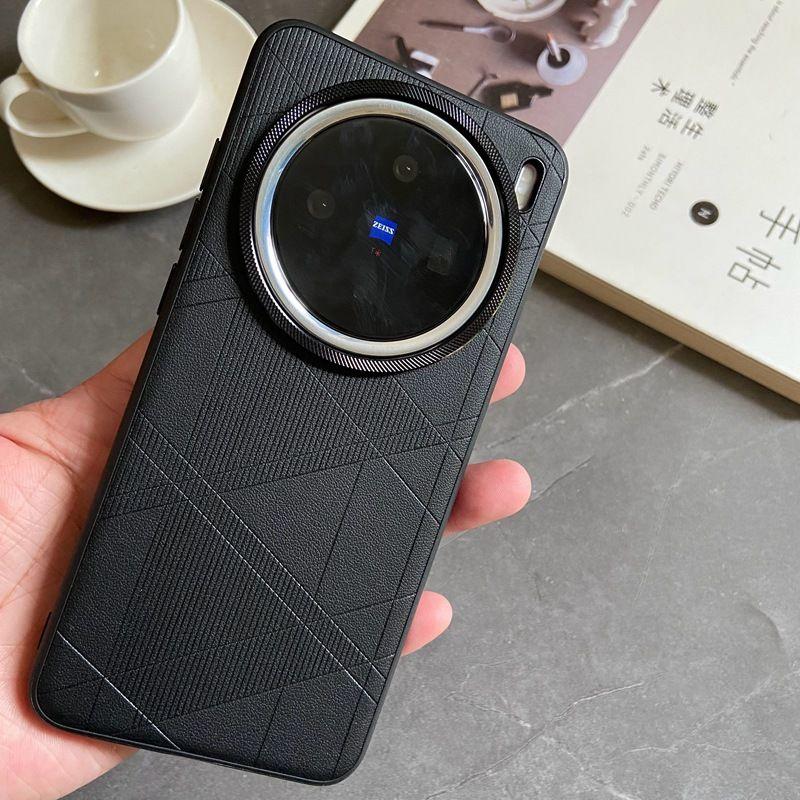 Чехол для VIVO X200 Pro Роскошный Матовый ПУ Кожа Алмазная Клетка Защитная Задняя Крышка Чехол Для VIVO X200Pro Mini X100S Pro X100 Ultra