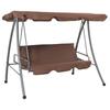 Outdoor Swing - vidaXL - Coffee Color - Powder-coated Steel - 2 Persons - Comfortable