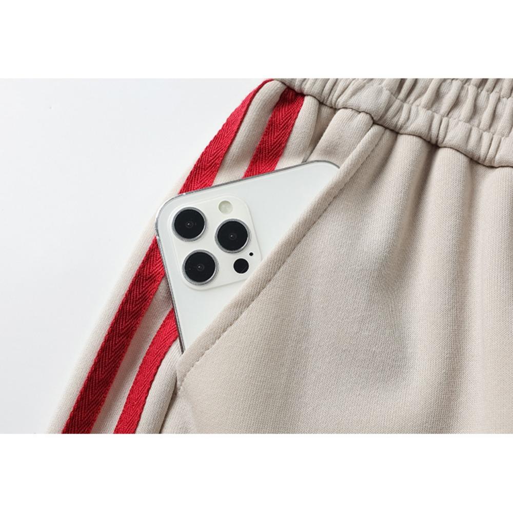 Осенние спортивные широкие брюки в полоску, женские свободные прямые брюки с высокой талией, повседневные шикарные спортивные брюки со шнурком