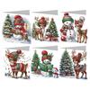 4/6/8/12pcs DIY Diamond Painting Greeting Card Set Diamond Art Handmade Cards for Xmas Birthdays Thanksgiving & Special Occasion