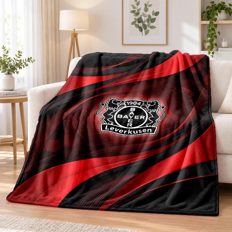 Bayer Leverkusen Football Printed Flannel Blanket Warm Comfort Bed Throw For Indoor Home Decoration