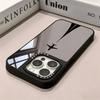 Черный чехол-зеркало для телефона с рисунком самолета, подходит для iPhone 17 16 15 14 13 12 11 Pro/Max/Plus, противоударный и защищающий от падений